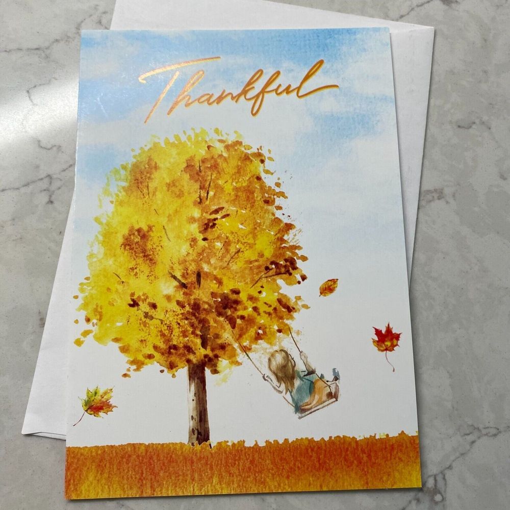 Cal Farley's Thankful Greeting Card Friendship Message Autumn with Envelope